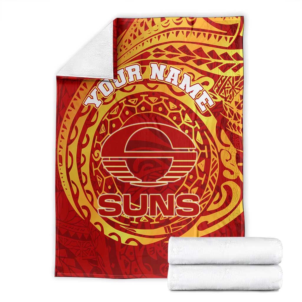 Personalized Gold Coast Suns Polynesian Blanket Tribal Chest and Sleeve Tattoo Heritage Warrior