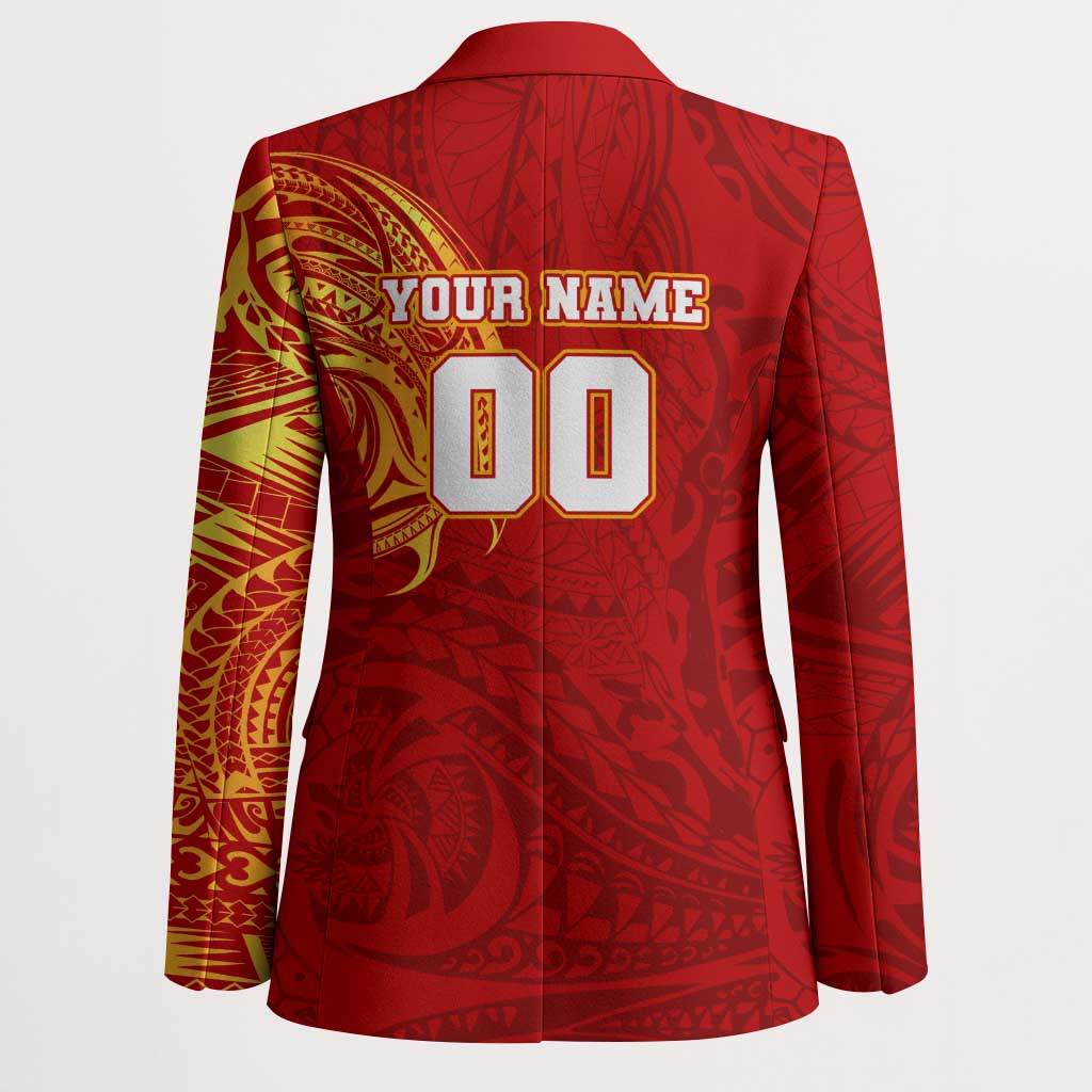 Personalized Gold Coast Suns Polynesian Blazer Tribal Chest and Sleeve Tattoo Heritage Warrior