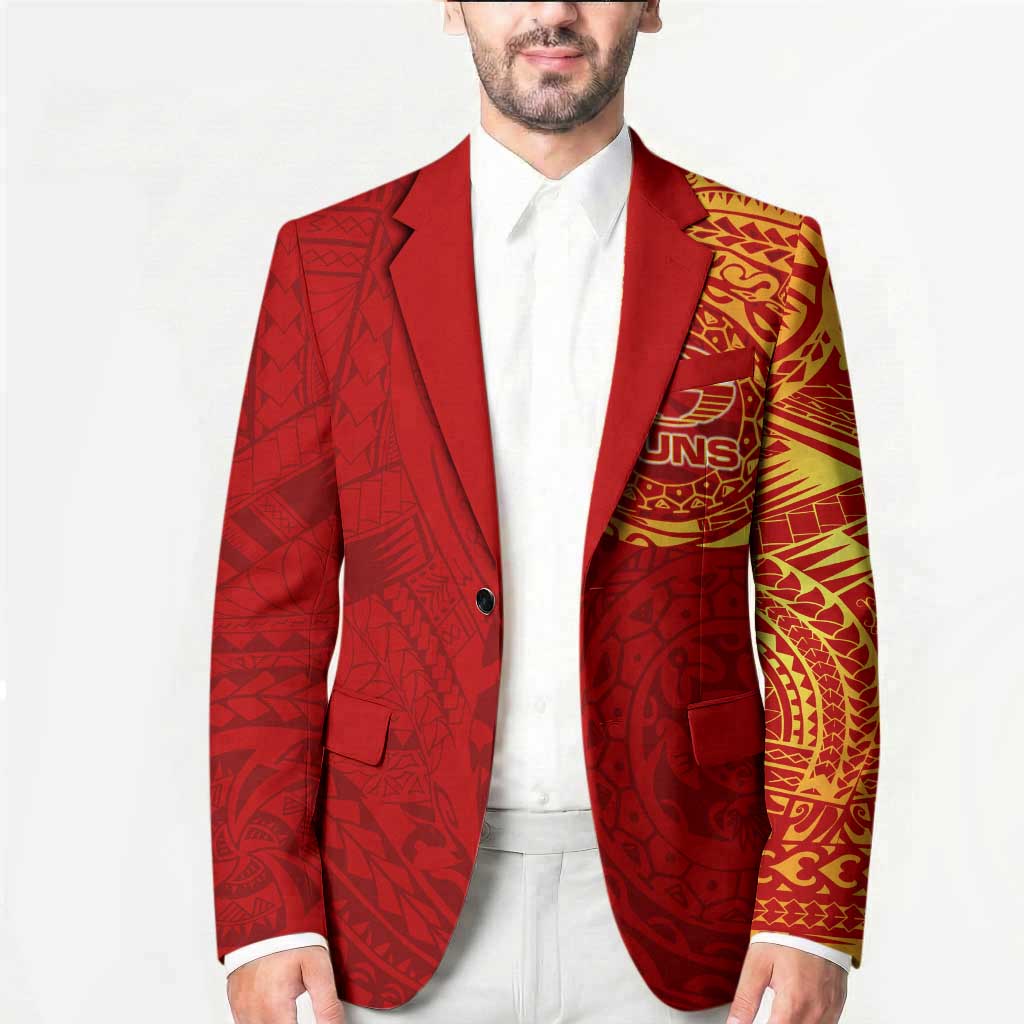 Personalized Gold Coast Suns Polynesian Blazer Tribal Chest and Sleeve Tattoo Heritage Warrior