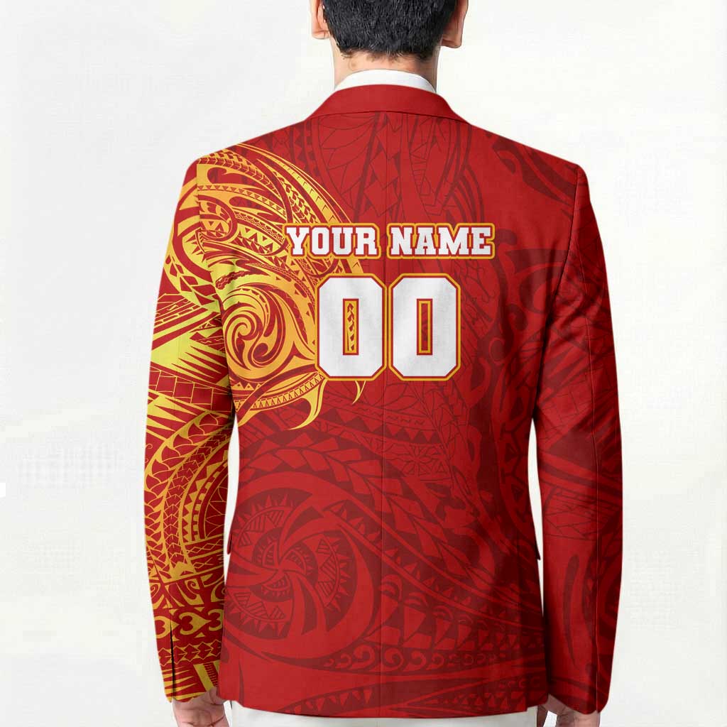 Personalized Gold Coast Suns Polynesian Blazer Tribal Chest and Sleeve Tattoo Heritage Warrior