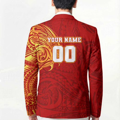 Personalized Gold Coast Suns Polynesian Blazer Tribal Chest and Sleeve Tattoo Heritage Warrior