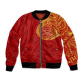 Personalized Gold Coast Suns Polynesian Bomber Jacket Tribal Chest and Sleeve Tattoo Heritage Warrior