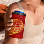Personalized Gold Coast Suns Polynesian 4 in 1 Can Cooler Tumbler Tribal Chest and Sleeve Tattoo Heritage Warrior