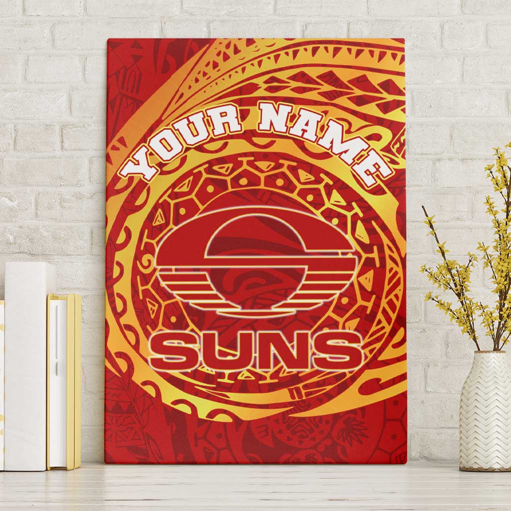 Personalized Gold Coast Suns Polynesian Canvas Wall Art Tribal Chest and Sleeve Tattoo Heritage Warrior