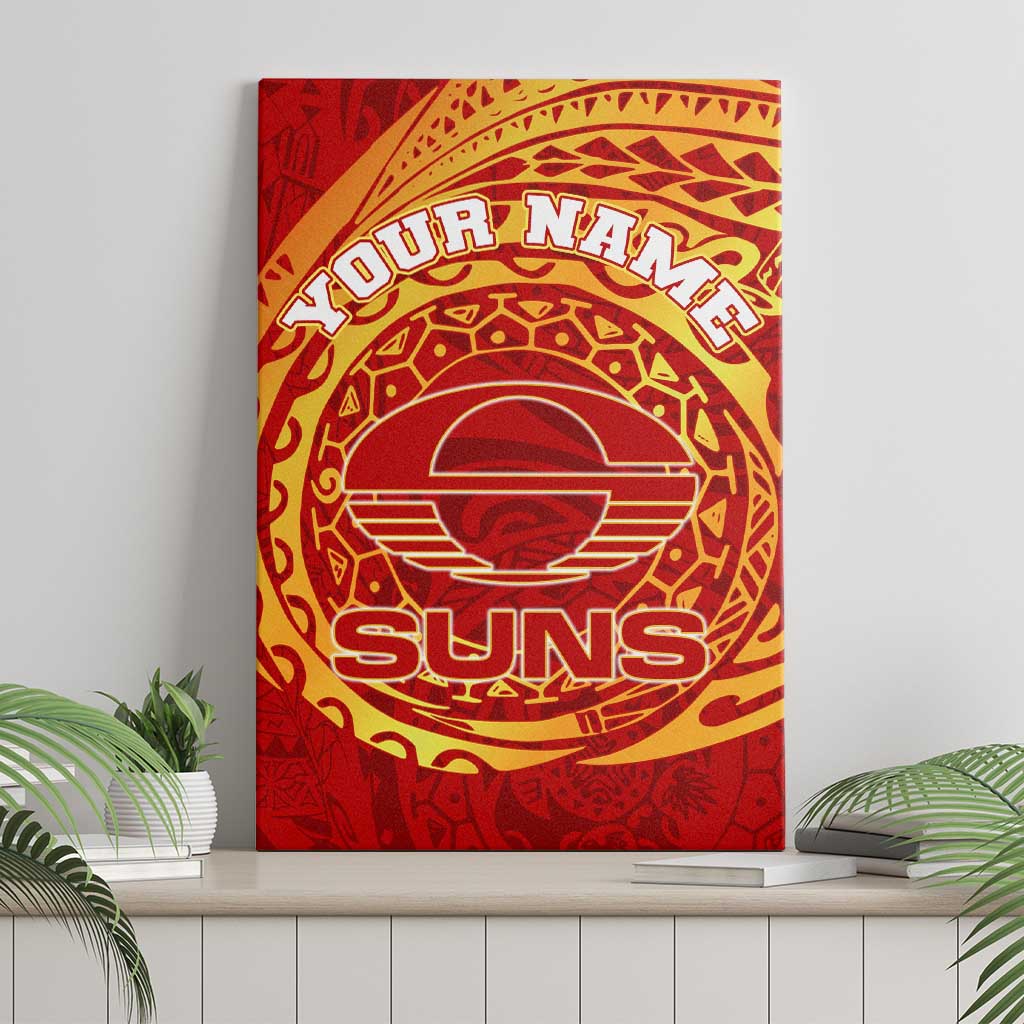 Personalized Gold Coast Suns Polynesian Canvas Wall Art Tribal Chest and Sleeve Tattoo Heritage Warrior