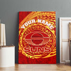 Personalized Gold Coast Suns Polynesian Canvas Wall Art Tribal Chest and Sleeve Tattoo Heritage Warrior