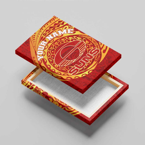 Personalized Gold Coast Suns Polynesian Canvas Wall Art Tribal Chest and Sleeve Tattoo Heritage Warrior