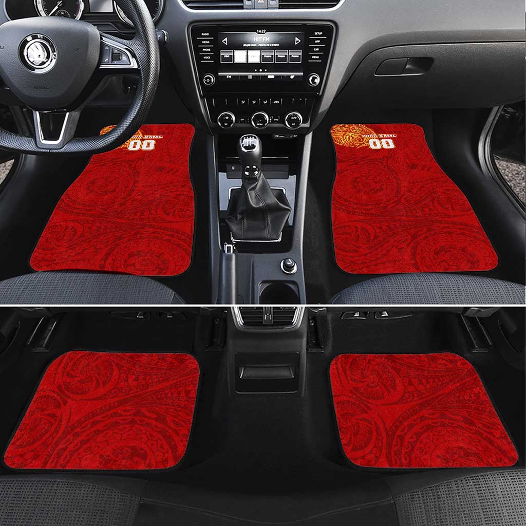 Personalized Gold Coast Suns Polynesian Car Mats Tribal Chest and Sleeve Tattoo Heritage Warrior