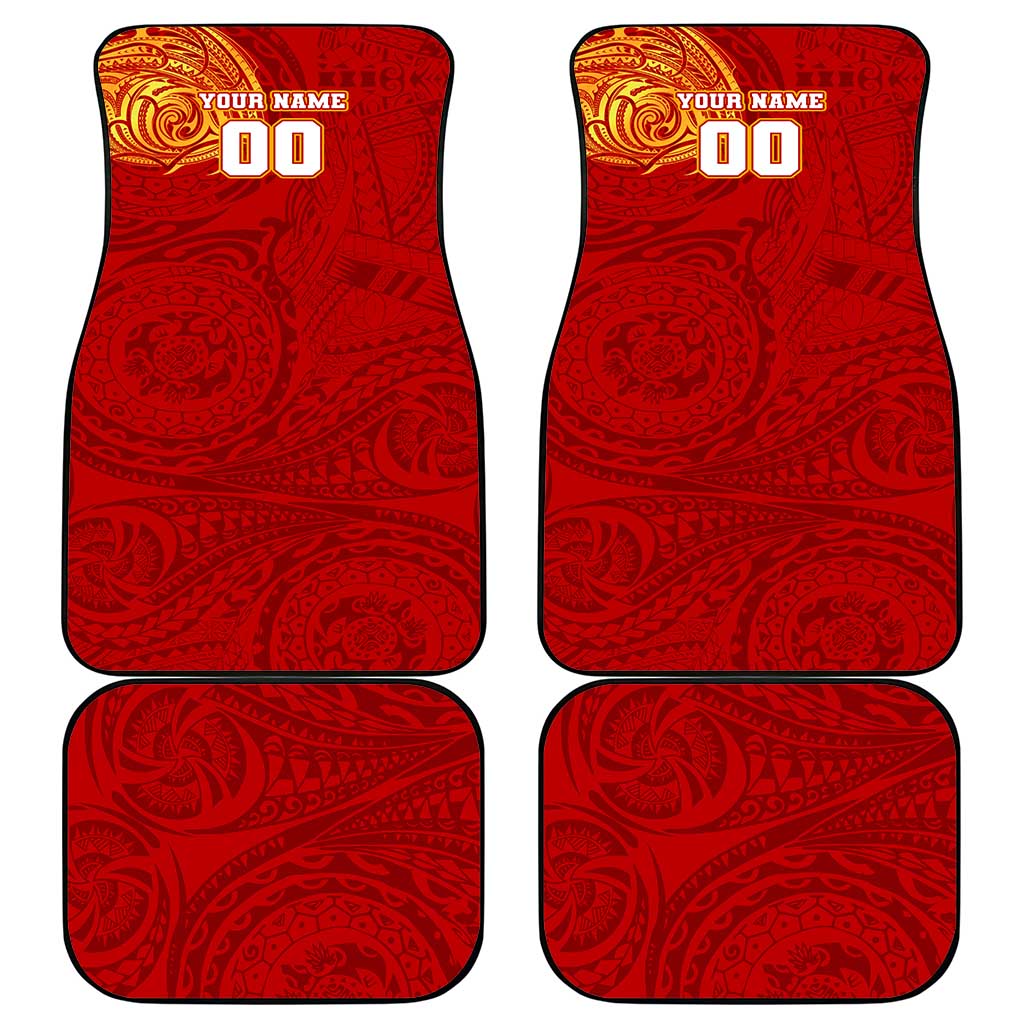 Personalized Gold Coast Suns Polynesian Car Mats Tribal Chest and Sleeve Tattoo Heritage Warrior