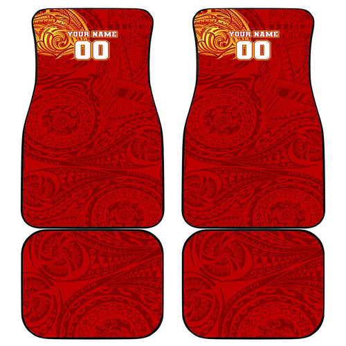 Personalized Gold Coast Suns Polynesian Car Mats Tribal Chest and Sleeve Tattoo Heritage Warrior