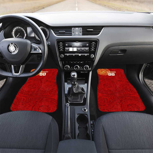 Personalized Gold Coast Suns Polynesian Car Mats Tribal Chest and Sleeve Tattoo Heritage Warrior