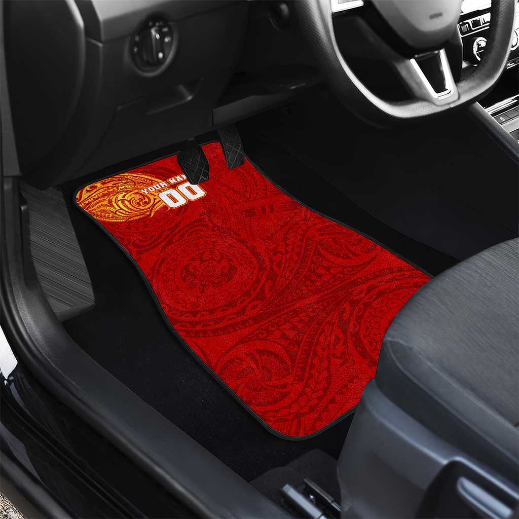 Personalized Gold Coast Suns Polynesian Car Mats Tribal Chest and Sleeve Tattoo Heritage Warrior