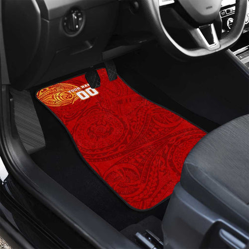 Personalized Gold Coast Suns Polynesian Car Mats Tribal Chest and Sleeve Tattoo Heritage Warrior