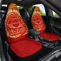Personalized Gold Coast Suns Polynesian Car Seat Cover Tribal Chest and Sleeve Tattoo Heritage Warrior