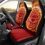 Personalized Gold Coast Suns Polynesian Car Seat Cover Tribal Chest and Sleeve Tattoo Heritage Warrior