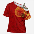 Personalized Gold Coast Suns Polynesian Cross Shoulder Shirt Tribal Chest and Sleeve Tattoo Heritage Warrior