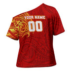 Personalized Gold Coast Suns Polynesian Cross Shoulder Shirt Tribal Chest and Sleeve Tattoo Heritage Warrior