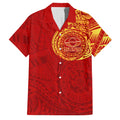 Personalized Gold Coast Suns Polynesian Family Matching Off Shoulder Maxi Dress and Hawaiian Shirt Tribal Chest and Sleeve Tattoo Heritage Warrior
