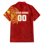 Personalized Gold Coast Suns Polynesian Family Matching Short Sleeve Bodycon Dress and Hawaiian Shirt Tribal Chest and Sleeve Tattoo Heritage Warrior