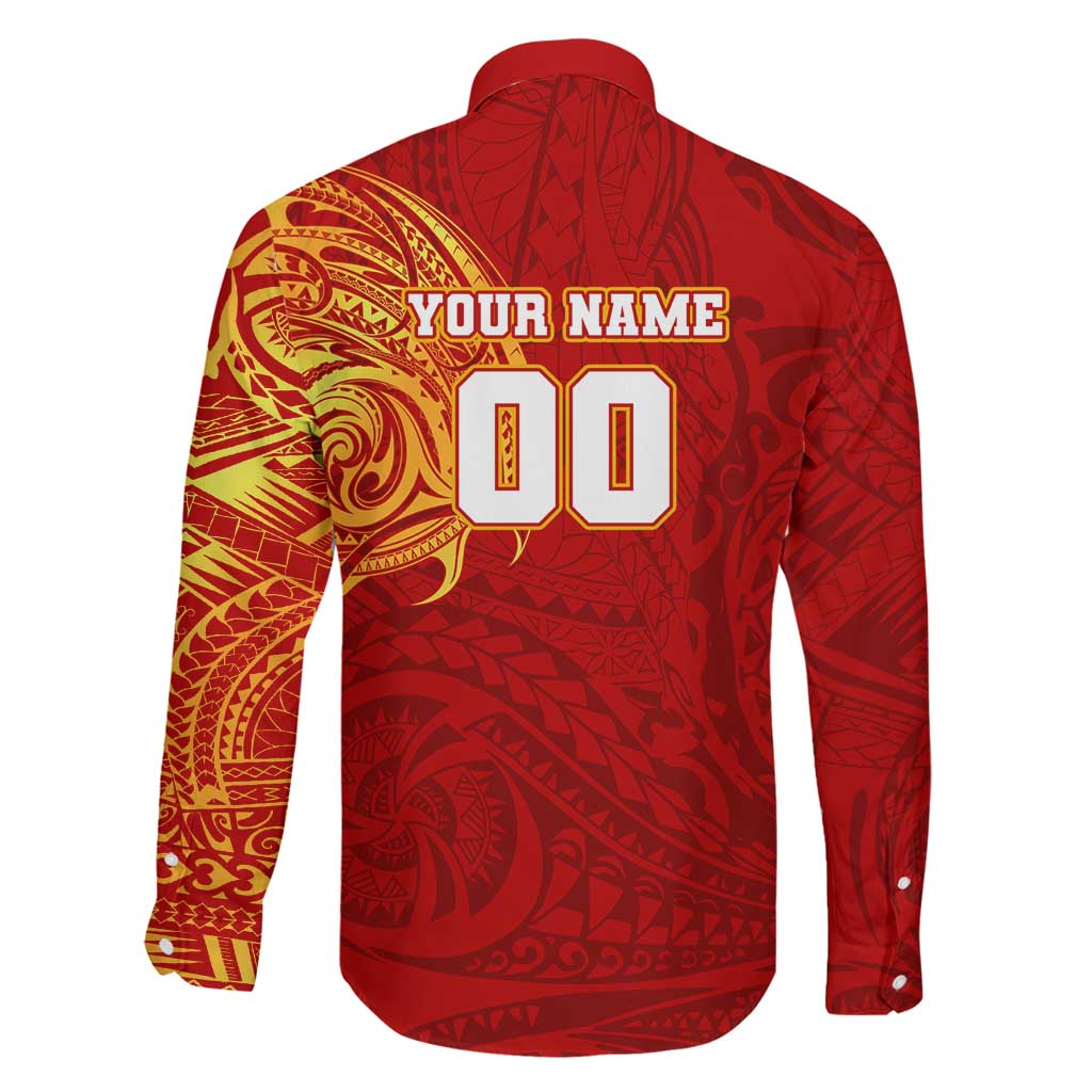 Personalized Gold Coast Suns Polynesian Family Matching Summer Maxi Dress and Hawaiian Shirt Tribal Chest and Sleeve Tattoo Heritage Warrior