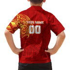 Personalized Gold Coast Suns Polynesian Family Matching Tank Maxi Dress and Hawaiian Shirt Tribal Chest and Sleeve Tattoo Heritage Warrior