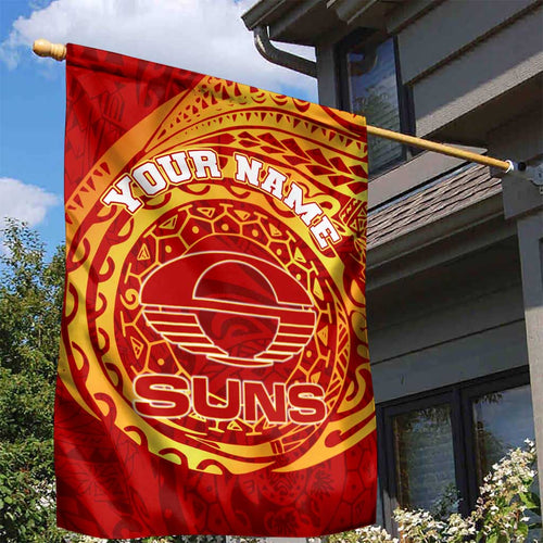 Personalized Gold Coast Suns Polynesian Garden Flag Tribal Chest and Sleeve Tattoo Heritage Warrior