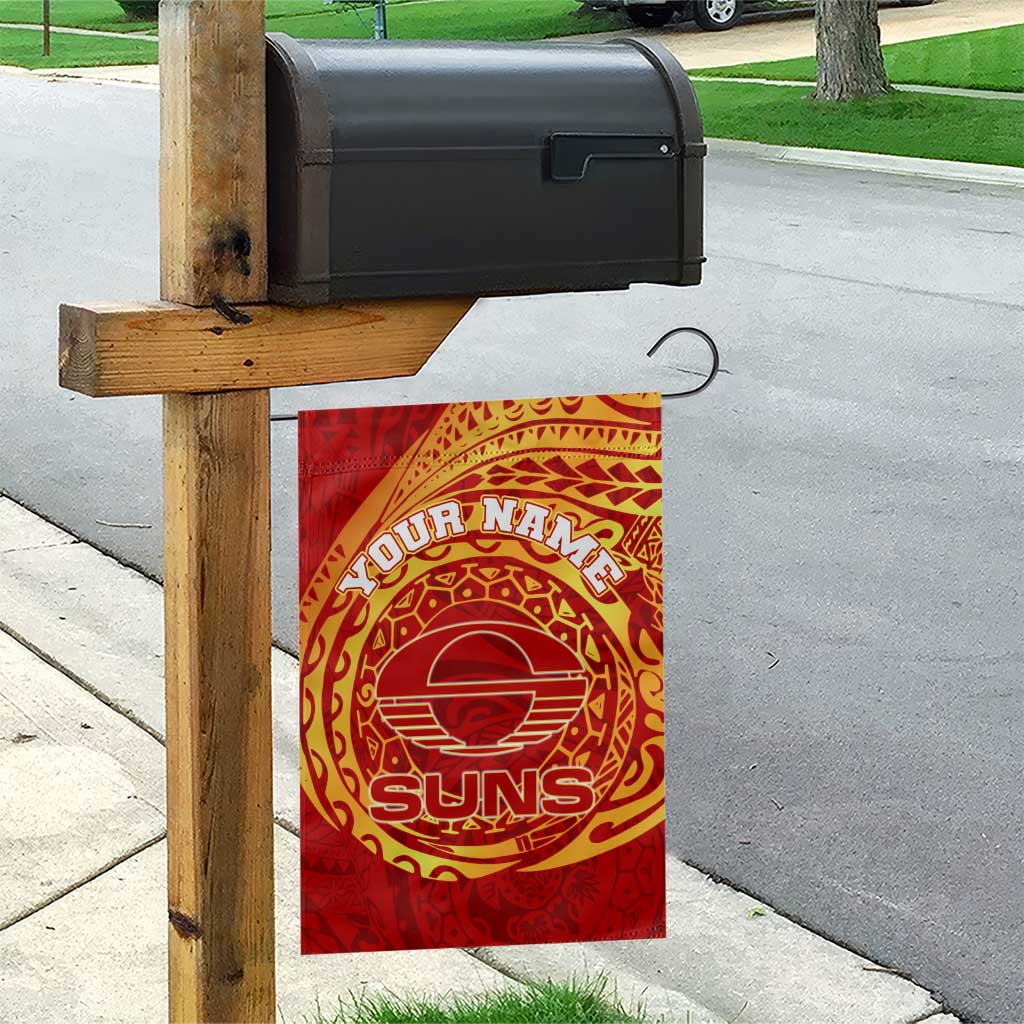 Personalized Gold Coast Suns Polynesian Garden Flag Tribal Chest and Sleeve Tattoo Heritage Warrior