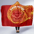 Personalized Gold Coast Suns Polynesian Hooded Blanket Tribal Chest and Sleeve Tattoo Heritage Warrior
