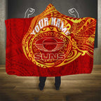 Personalized Gold Coast Suns Polynesian Hooded Blanket Tribal Chest and Sleeve Tattoo Heritage Warrior