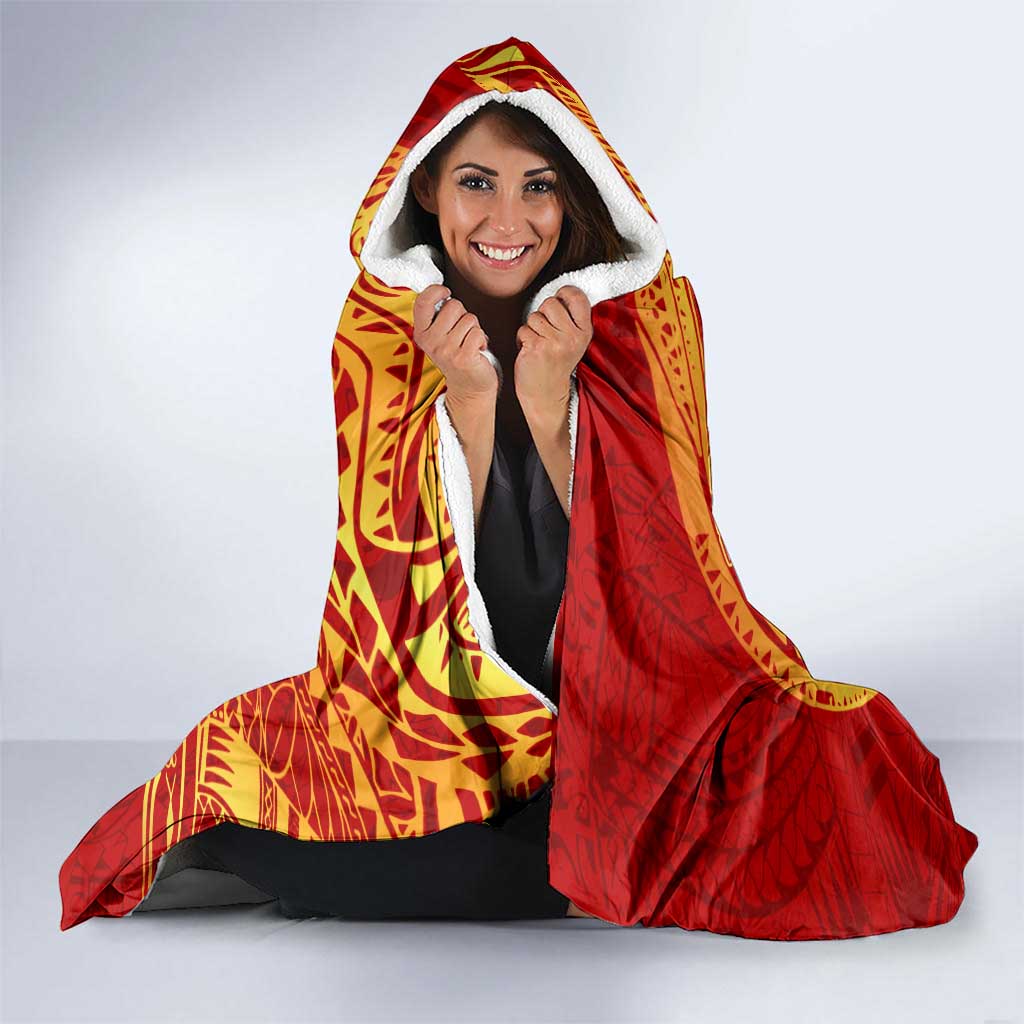 Personalized Gold Coast Suns Polynesian Hooded Blanket Tribal Chest and Sleeve Tattoo Heritage Warrior
