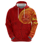 Personalized Gold Coast Suns Polynesian Hoodie Tribal Chest and Sleeve Tattoo Heritage Warrior