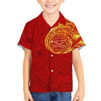 Personalized Gold Coast Suns Polynesian Kid Hawaiian Shirt Tribal Chest and Sleeve Tattoo Heritage Warrior