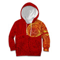 Personalized Gold Coast Suns Polynesian Kid Hoodie Tribal Chest and Sleeve Tattoo Heritage Warrior