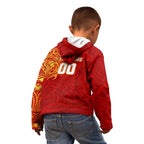 Personalized Gold Coast Suns Polynesian Kid Hoodie Tribal Chest and Sleeve Tattoo Heritage Warrior