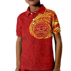 Personalized Gold Coast Suns Polynesian Kid Polo Shirt Tribal Chest and Sleeve Tattoo Heritage Warrior