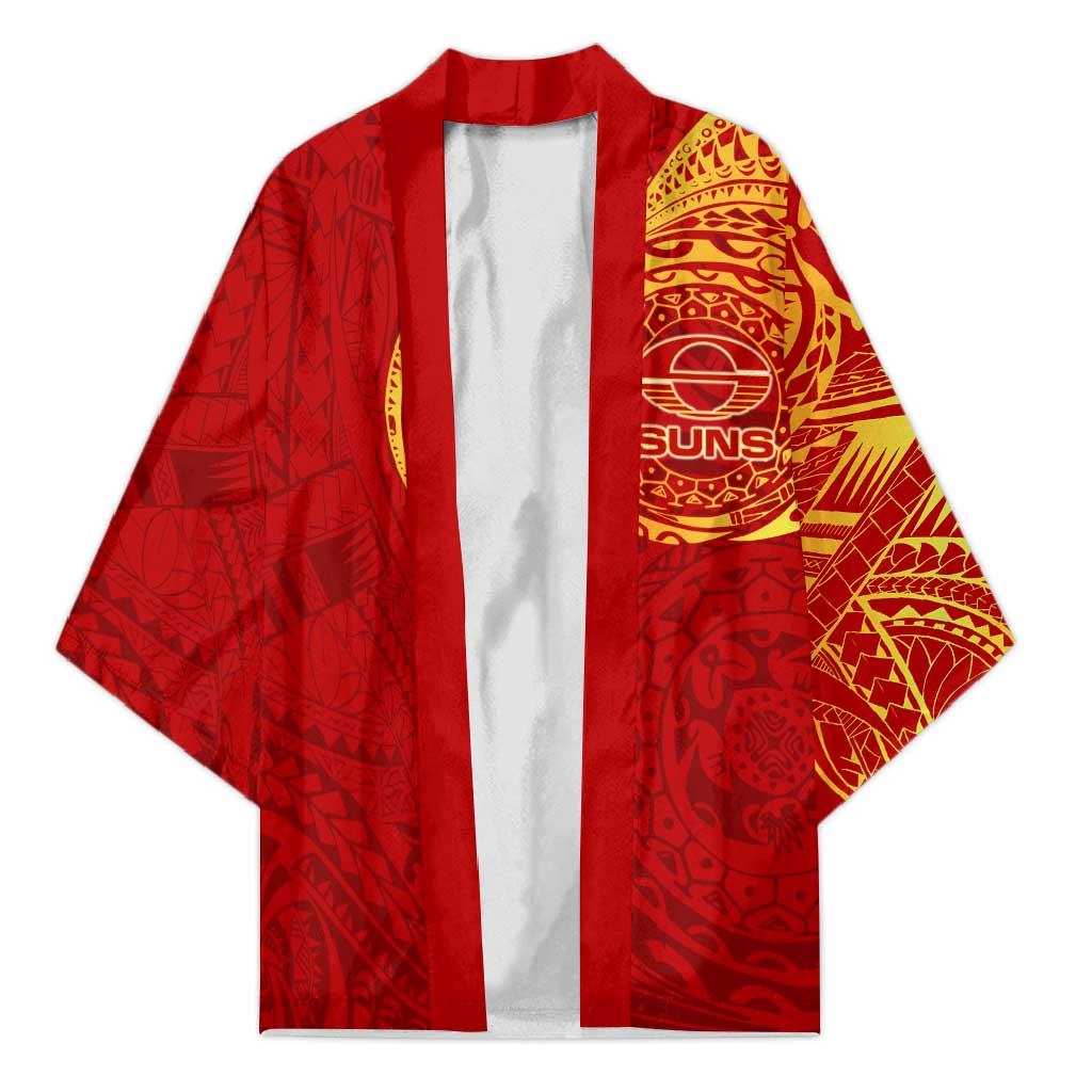 Personalized Gold Coast Suns Polynesian Kimono Tribal Chest and Sleeve Tattoo Heritage Warrior