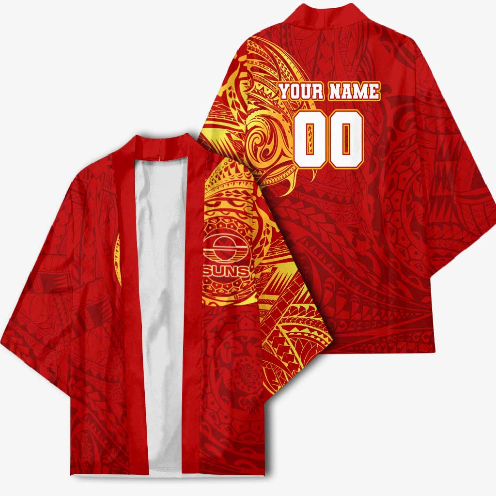 Personalized Gold Coast Suns Polynesian Kimono Tribal Chest and Sleeve Tattoo Heritage Warrior