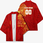 Personalized Gold Coast Suns Polynesian Kimono Tribal Chest and Sleeve Tattoo Heritage Warrior