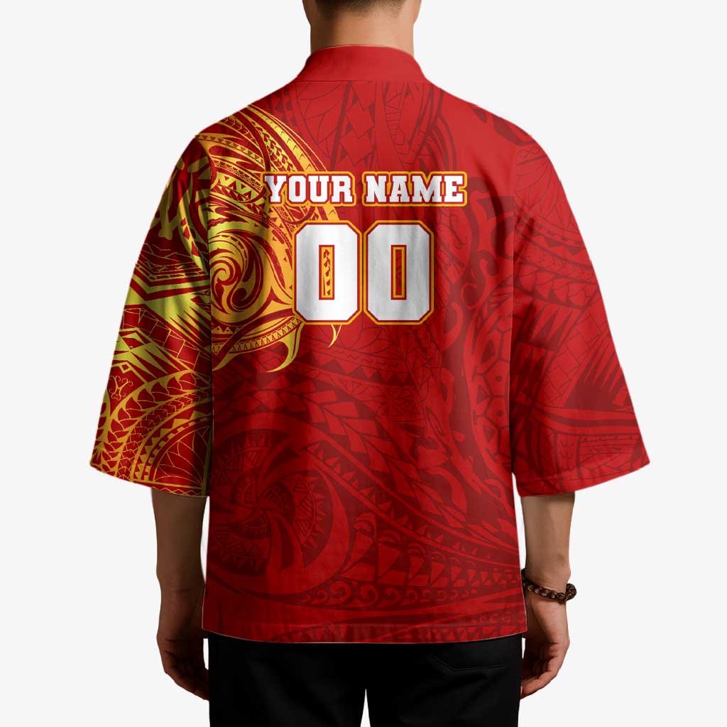 Personalized Gold Coast Suns Polynesian Kimono Tribal Chest and Sleeve Tattoo Heritage Warrior