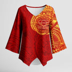 Personalized Gold Coast Suns Polynesian Kimono Sleeve Blouse Tribal Chest and Sleeve Tattoo Heritage Warrior
