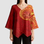 Personalized Gold Coast Suns Polynesian Kimono Sleeve Blouse Tribal Chest and Sleeve Tattoo Heritage Warrior
