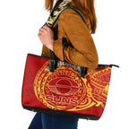 Personalized Gold Coast Suns Polynesian Leather Tote Bag Tribal Chest and Sleeve Tattoo Heritage Warrior
