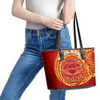 Personalized Gold Coast Suns Polynesian Leather Tote Bag Tribal Chest and Sleeve Tattoo Heritage Warrior