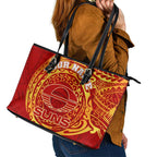 Personalized Gold Coast Suns Polynesian Leather Tote Bag Tribal Chest and Sleeve Tattoo Heritage Warrior