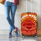 Personalized Gold Coast Suns Polynesian Luggage Cover Tribal Chest and Sleeve Tattoo Heritage Warrior