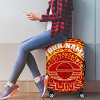 Personalized Gold Coast Suns Polynesian Luggage Cover Tribal Chest and Sleeve Tattoo Heritage Warrior