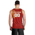 Personalized Gold Coast Suns Polynesian Men Tank Top Tribal Chest and Sleeve Tattoo Heritage Warrior