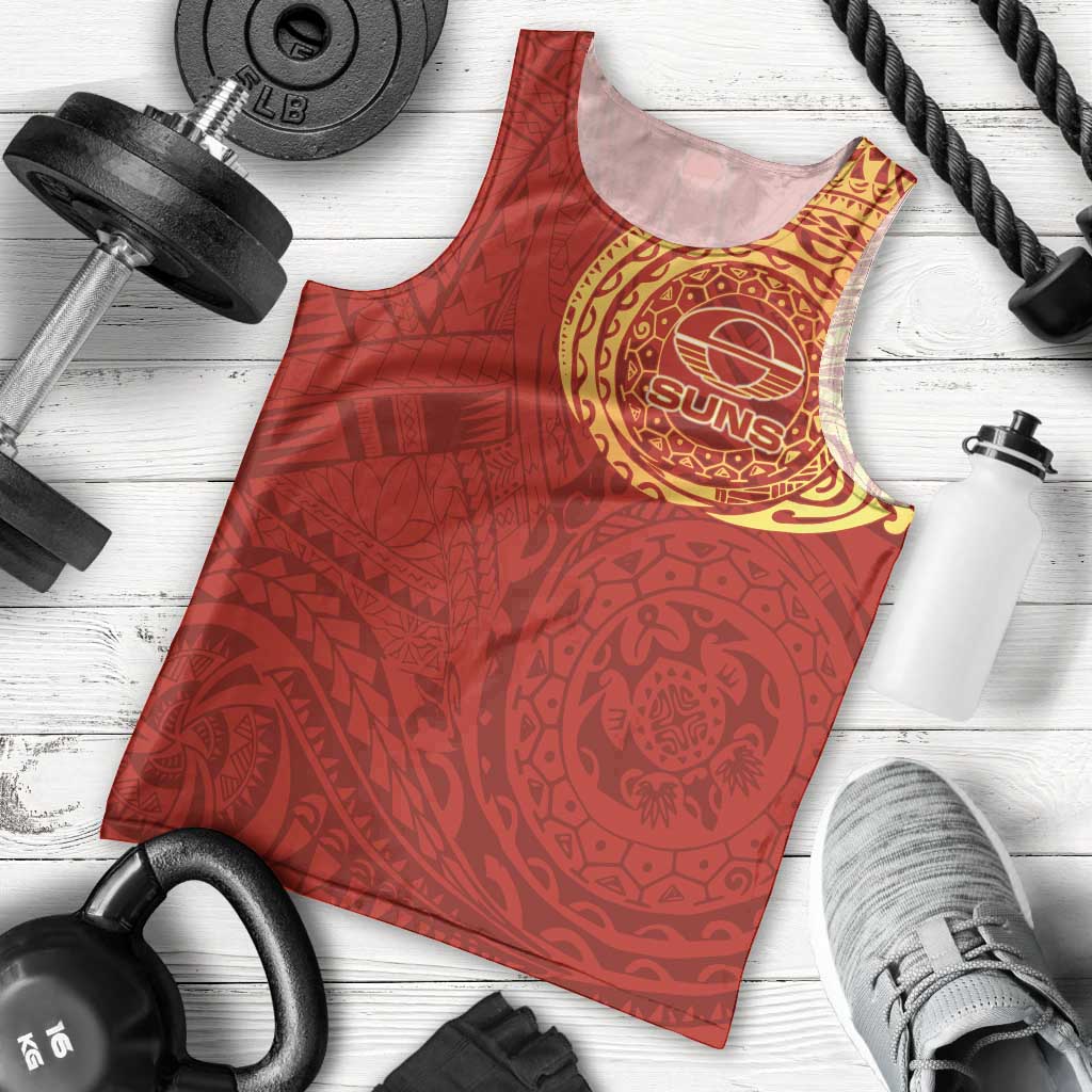 Personalized Gold Coast Suns Polynesian Men Tank Top Tribal Chest and Sleeve Tattoo Heritage Warrior