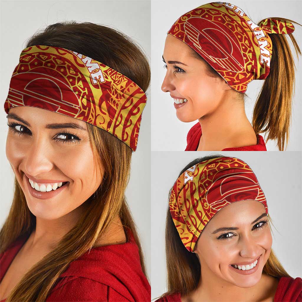 Personalized Gold Coast Suns Polynesian Neck Gaiter Tribal Chest and Sleeve Tattoo Heritage Warrior