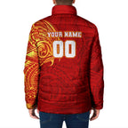 Personalized Gold Coast Suns Polynesian Padded Jacket Tribal Chest and Sleeve Tattoo Heritage Warrior